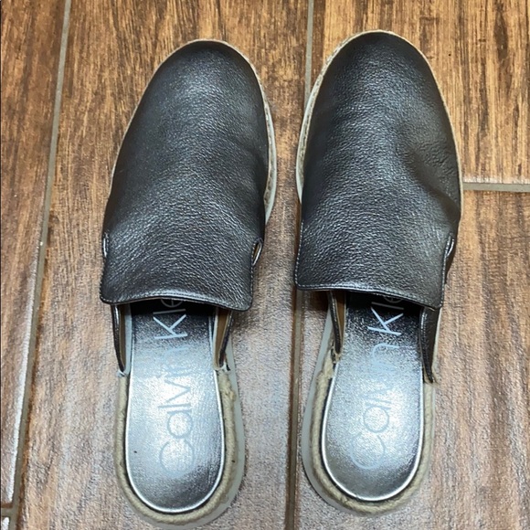 Calvin Klein Shoes - Silver Calvin Klein mules
